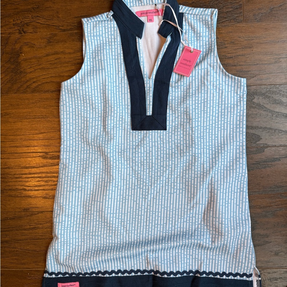 Simply Southern Blue and White Sleeveless Dress